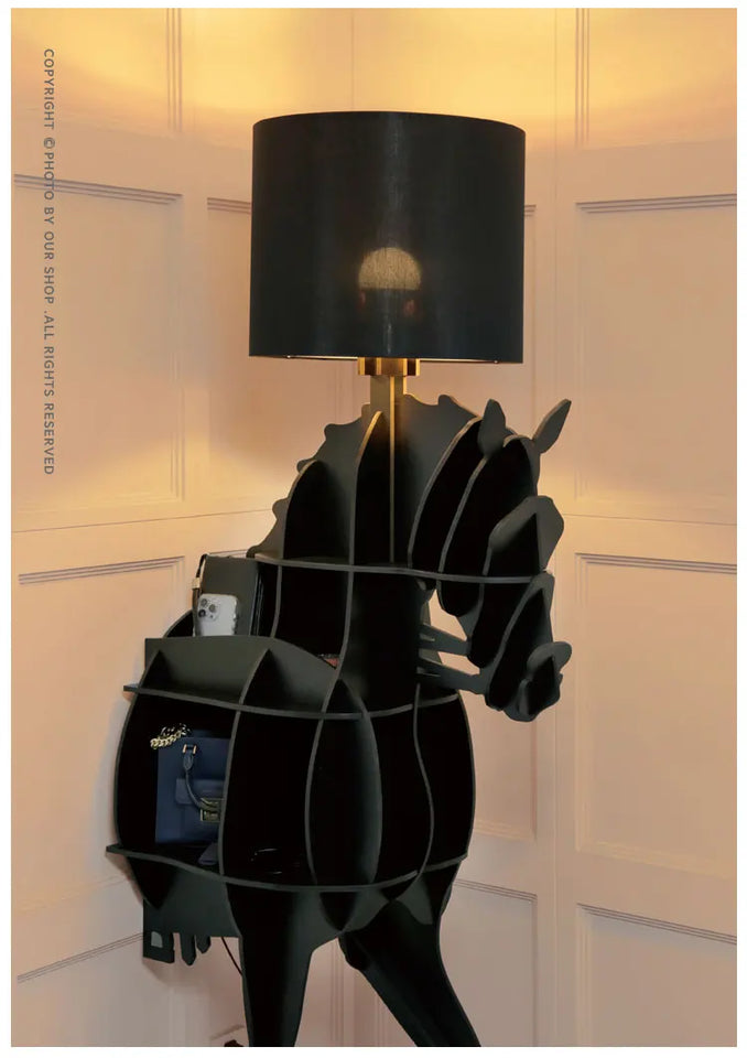 Luxury Horse Statue Wall-Mounted Display Shelf