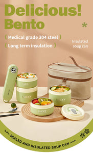 Portable Thermal 304 Stainless Steel Food Containers – Stackable & long term Insulated Microwave Safe