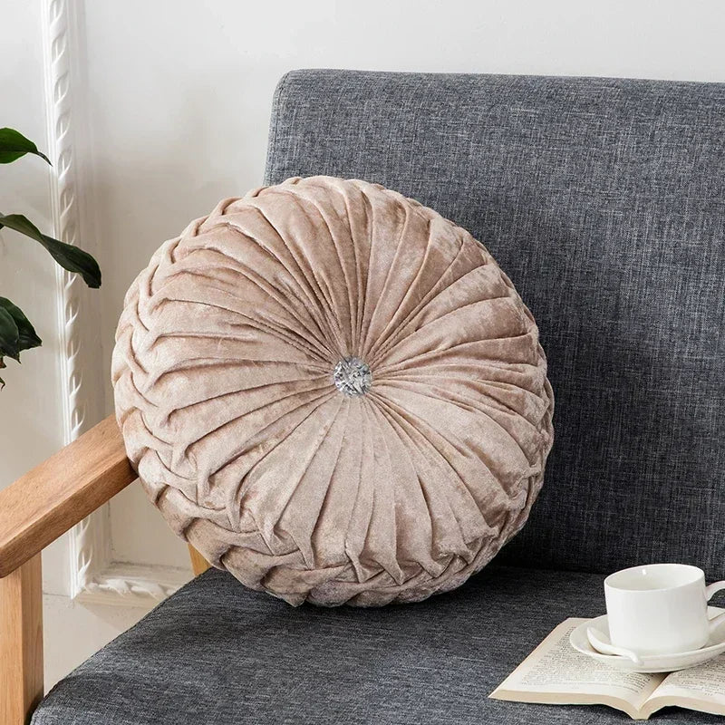 Plush Round Vintage Velvet Decorative Pillows – Vibrant Colours & Classic Charm