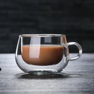 Premium Double Wall Glass Coffee Cups – Heat & Cold Resistant