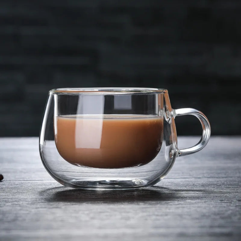 Premium Double Wall Glass Coffee Cups – Heat & Cold Resistant