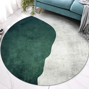 Simple Retro Nordic Round Luxury Rug – Bright Green Hues
