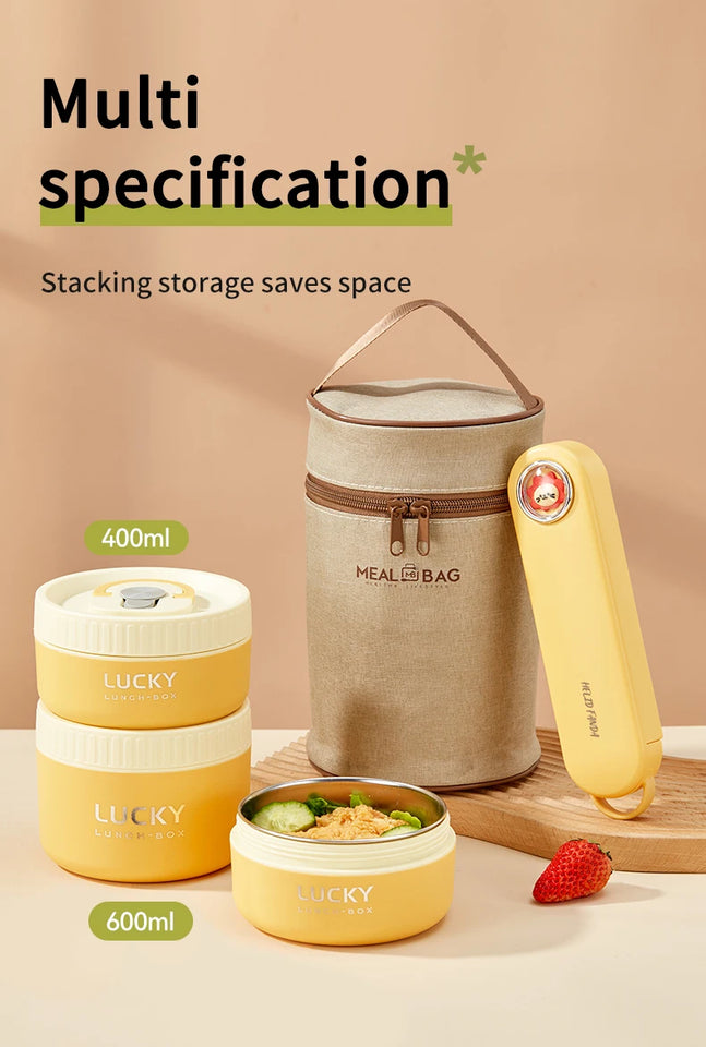 Portable Thermal 304 Stainless Steel Food Containers – Stackable & long term Insulated Microwave Safe