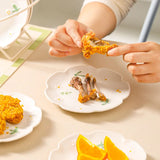 Set of 4 – 6 Inch Ceramic Dessert Plates with Vintage Floral Charm