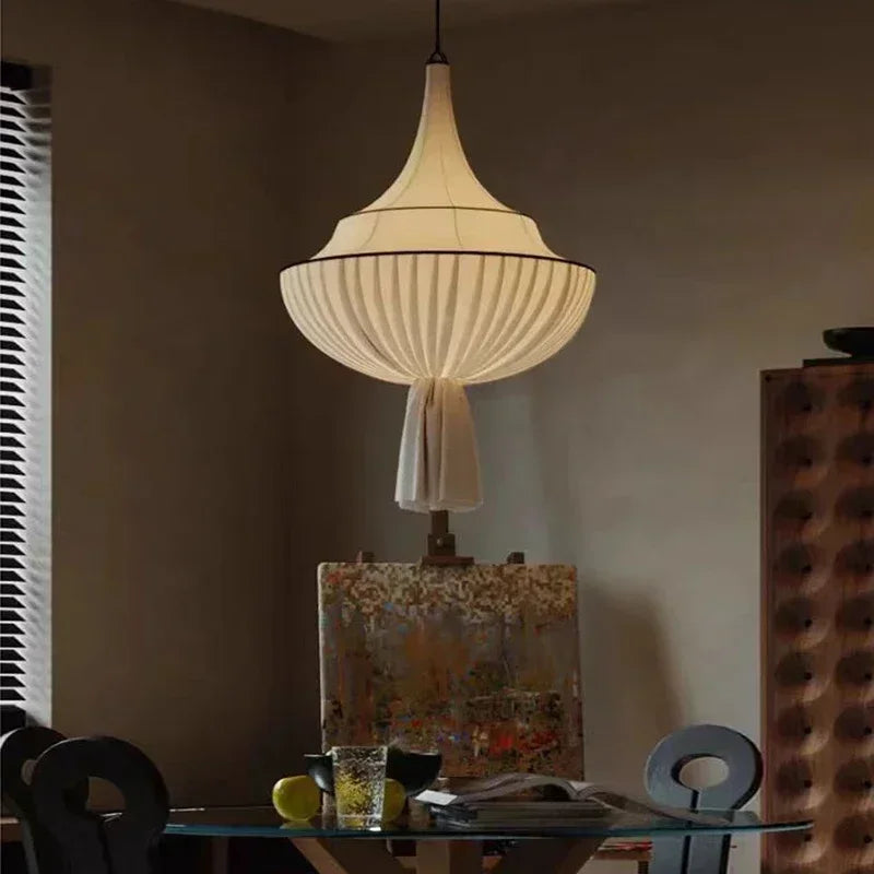 60 cm Luxury Vintage European Fabric Pendant Chandelier – 18th-Century Inspired Statement Lighting for Dining & Living Rooms