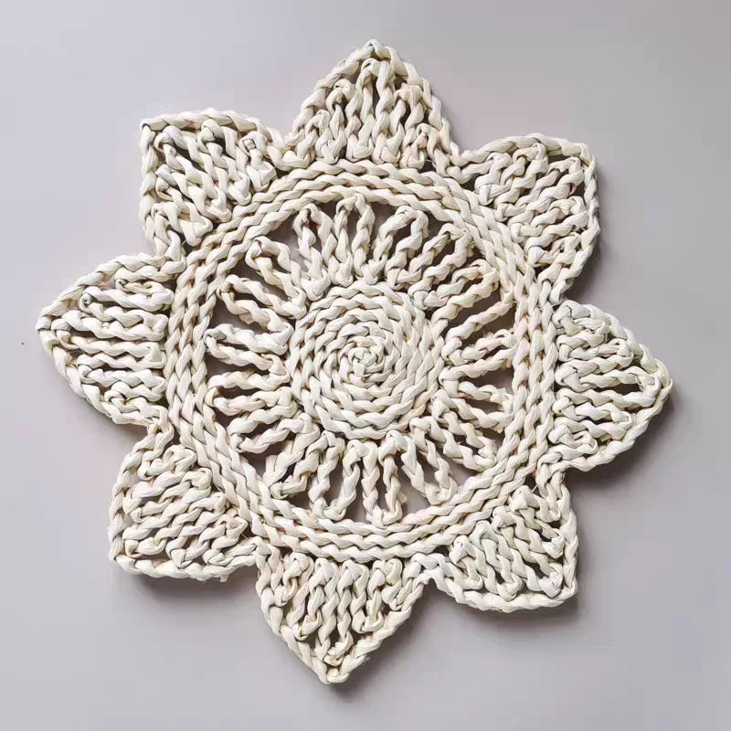 4/7pcs Natural Rattan Wall Hanging Decor – Farmhouse & Boho Timeless Style