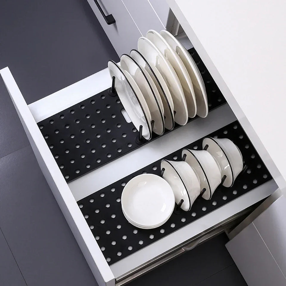 Adjustable Telescopic Dish Drying Rack Pegboard