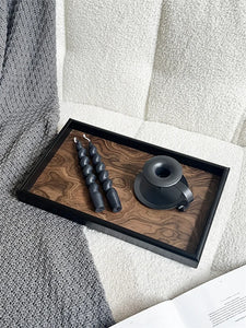 Solid Wood Decorative Serving Tray – Dark & Light Finish