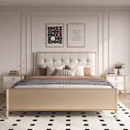 Hollywood Regency Art Deco Revival-nagtafeltjie – Luukse satynlakafwerking met goue lintstrikhandvatsels