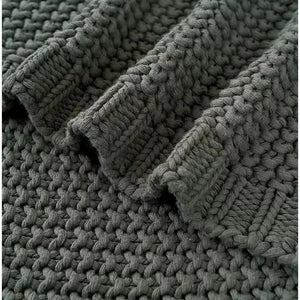 Scandinavian Knit Weave Throw – Modern Classic Comfort