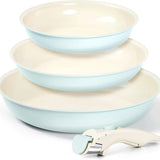 Elegant 3-Piece Non-Stick Cookware Set – Baby Blue & Sage Green