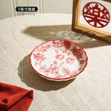 Timeless Elegance Red & White Flower Porcelain Dinnerware Set