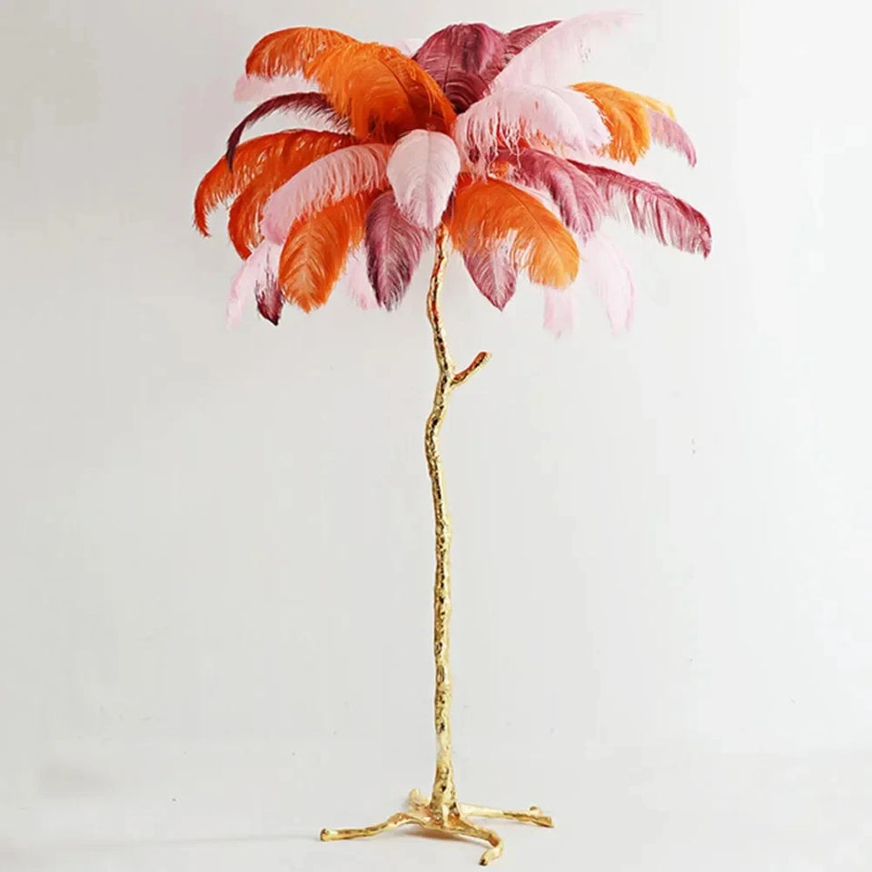 Modern Luxury Ostrich Feather Floor Lamp – Elegant Statement Piece