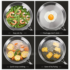 316 Stainless Steel Frying Pan 20cm - Non-Stick Cookware