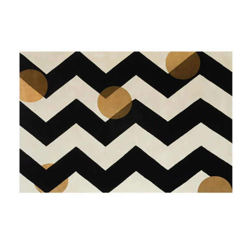 French Retro Art Deco Minimalist Plush Area Rug