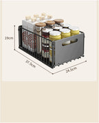 Carbon Steel Pull-Out Folding Cabinet Storage Rack – Double Layer, Heavy-Duty