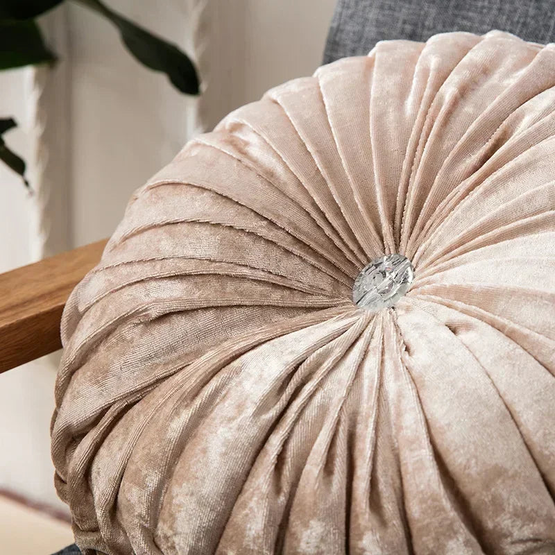 Plush Round Vintage Velvet Decorative Pillows – Vibrant Colours & Classic Charm