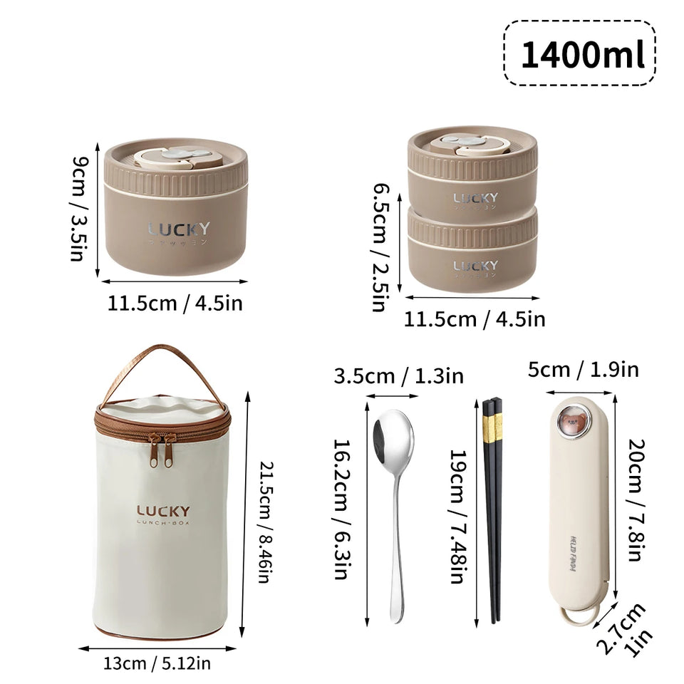 Portable Thermal 304 Stainless Steel Food Containers – Stackable & long term Insulated Microwave Safe