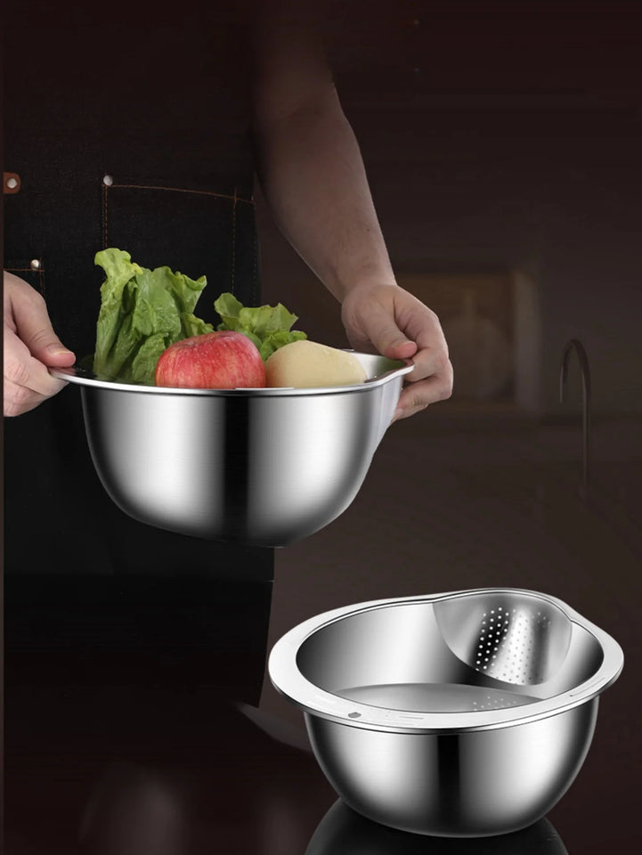 304 Stainless Steel Rice Strainer Bowl for every kitchen task– Practical & Premium Quality