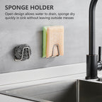 Stainless Steel Adhesive Sink Sponge Holder – Rustproof & Waterproof Kitchen Organizer