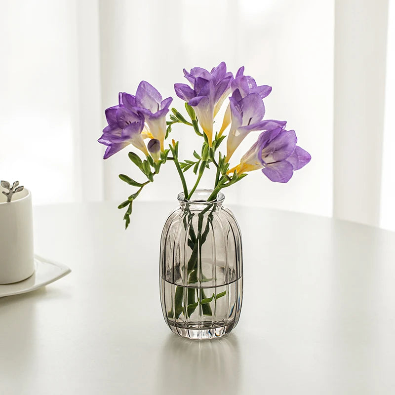 Modern Retro/ Vintage Mini Vases – Transparent & Colourful