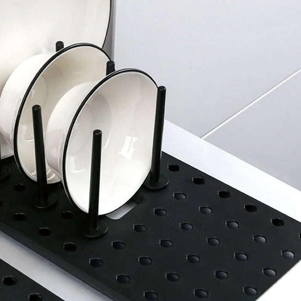 Adjustable Telescopic Dish Drying Rack Pegboard