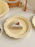French Style Gentle Cream Ceramic Dessert Dishes