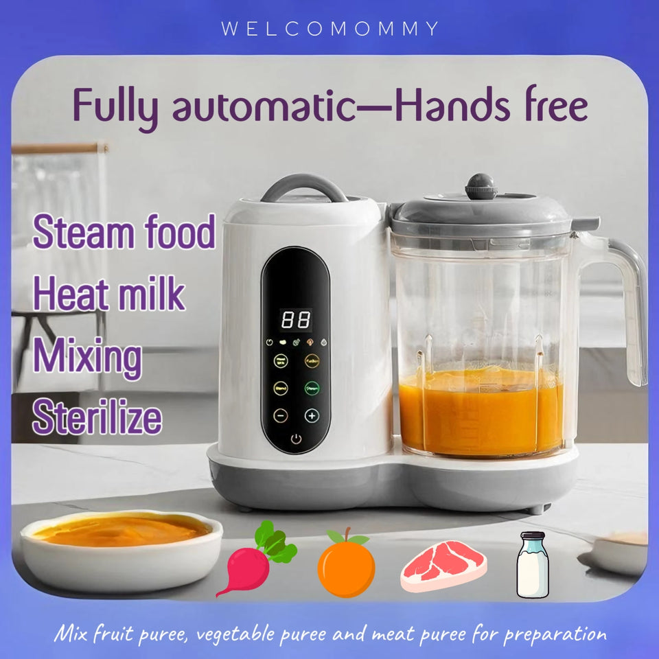 Multi-Functional Baby Food Maker – Steamer, Puree Blender & Milk Warmer with Temperature Display