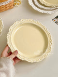 French Style Gentle Cream Ceramic Dessert Dishes