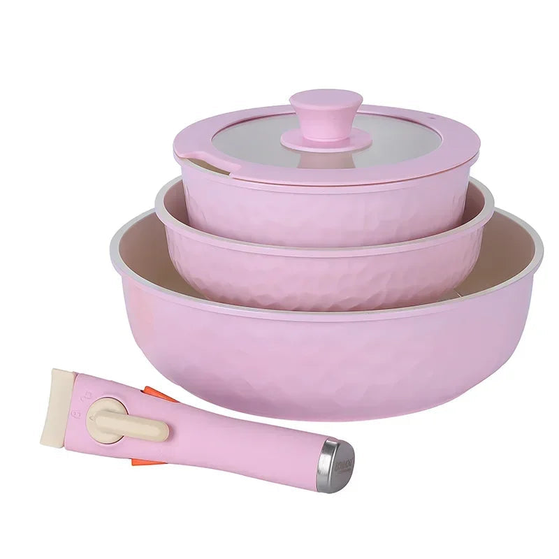5-Piece Nonstick smooth Porcelain Coated Cookware Set WHIMSICAL HOME OF CREATIONS