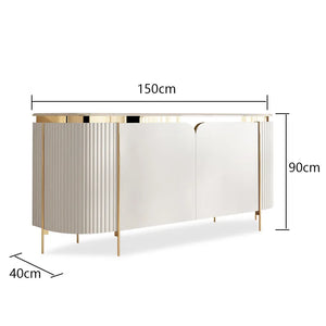 Timeless Marble & Gold Trim Sideboard Cabinet