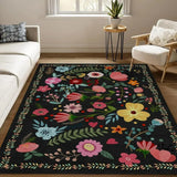 Soft Boho Floral Chic Rug – Washable & Non-Slip