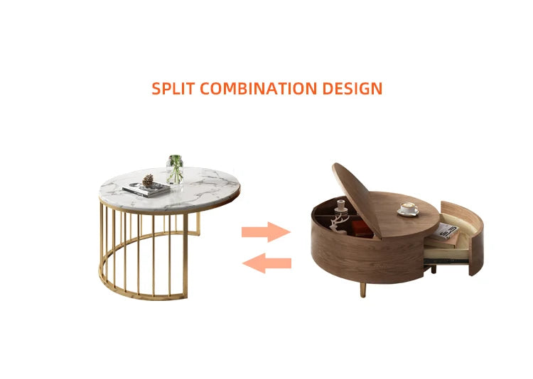 2-Piece Round Coffee Table – Mid-Century Modern Elegance