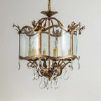 American Retro Crystal Pendant Chandelier – French Candle Style LED Lighting for Dining, Bedroom & Living Rooms