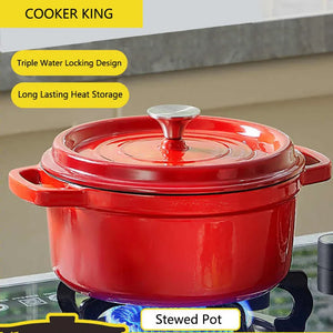 Enamel Cast Iron Stew Pot – Triple Water-Locking Design
