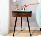 Modern Barrel-Style Bedside Table & Coffee Table with Ample Storage Space-4