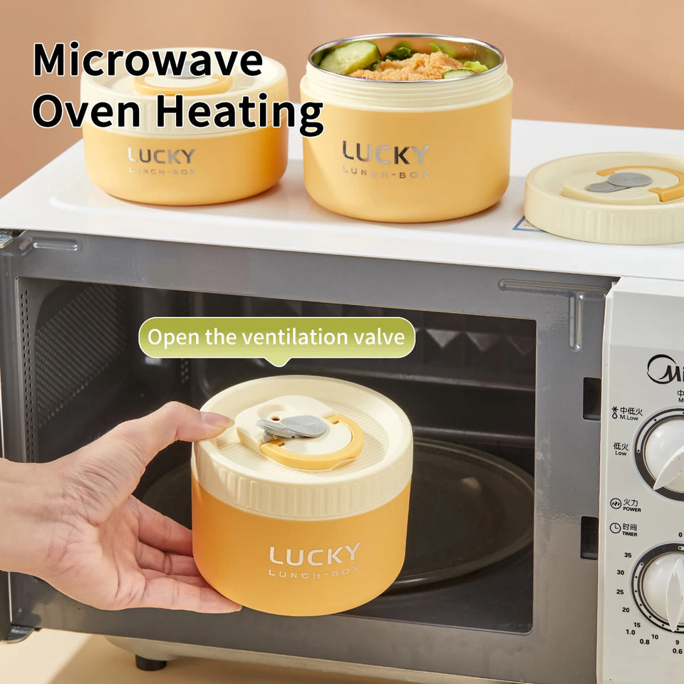 Portable Thermal 304 Stainless Steel Food Containers – Stackable & long term Insulated Microwave Safe