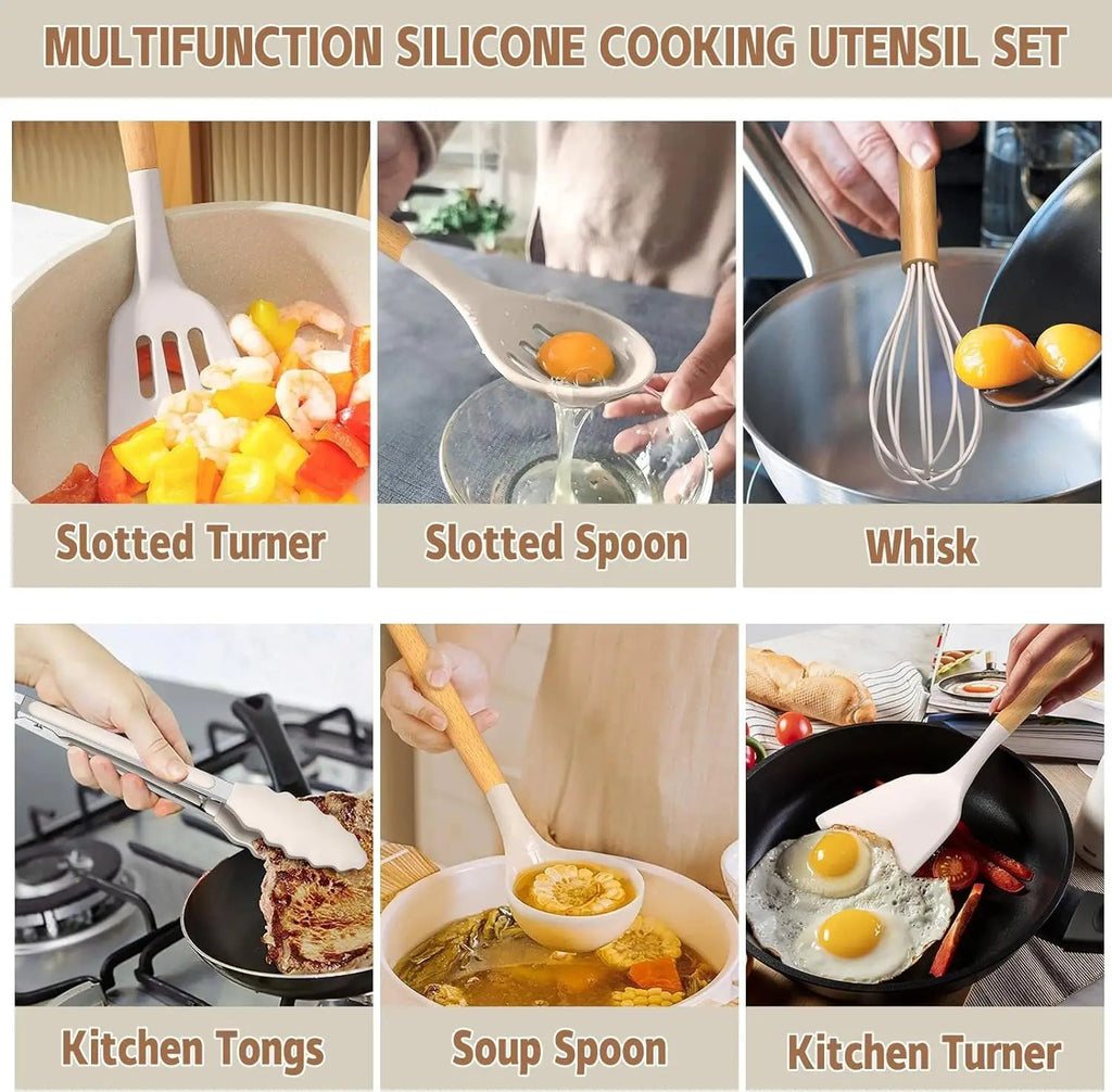 33 PCS Silicone Cookware Set Kitchen Cooking Tools high-quality WHIMSICAL HOME OF CREATIONS