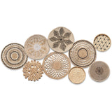 9-Piece Boho & Hamptons Style Rattan Wall Hanging Set – Neutral Tones & Timeless Sophistication