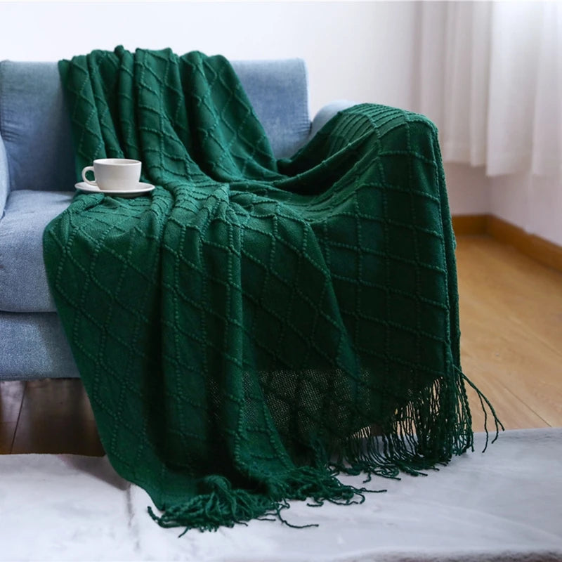 Bohemian/ Country Knitted Weave Blanket Throw –in various colors and sizes