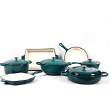 7-Piece High-Grade Cast Iron Non-Stick Cookware Set – French Retro Elegance