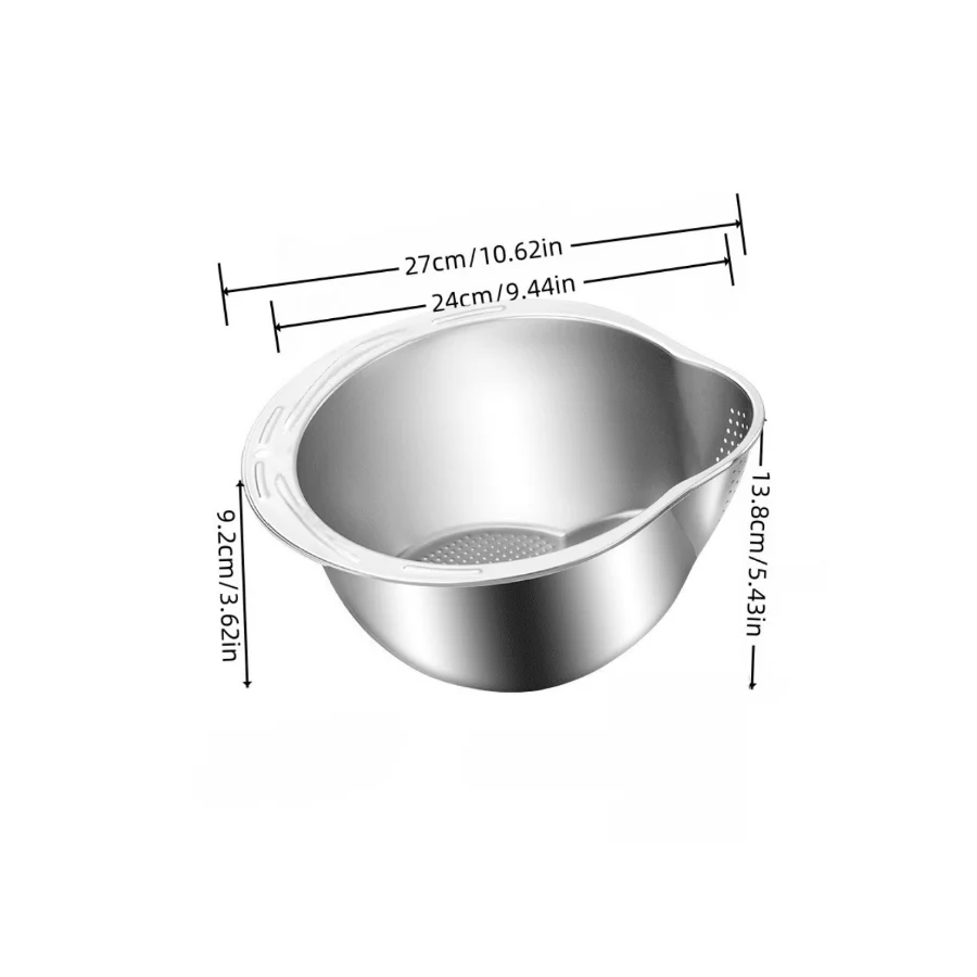 304 Stainless Steel Rice Strainer Bowl for every kitchen task– Practical & Premium Quality