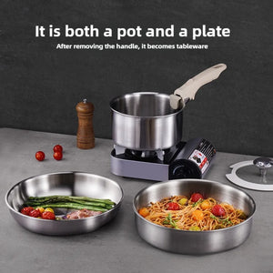 9pcs Stainless Steel Detachable Handle Cookware Pots and Pans Set