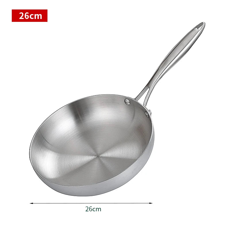 5-Ply 304 Stainless Steel Frying Pan – Ultimate Versatility Gas Stove and Induction Cooker