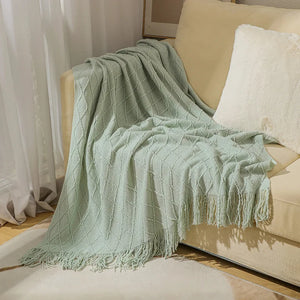 Bohemian/ Country Knitted Weave Blanket Throw –in various colors and sizes