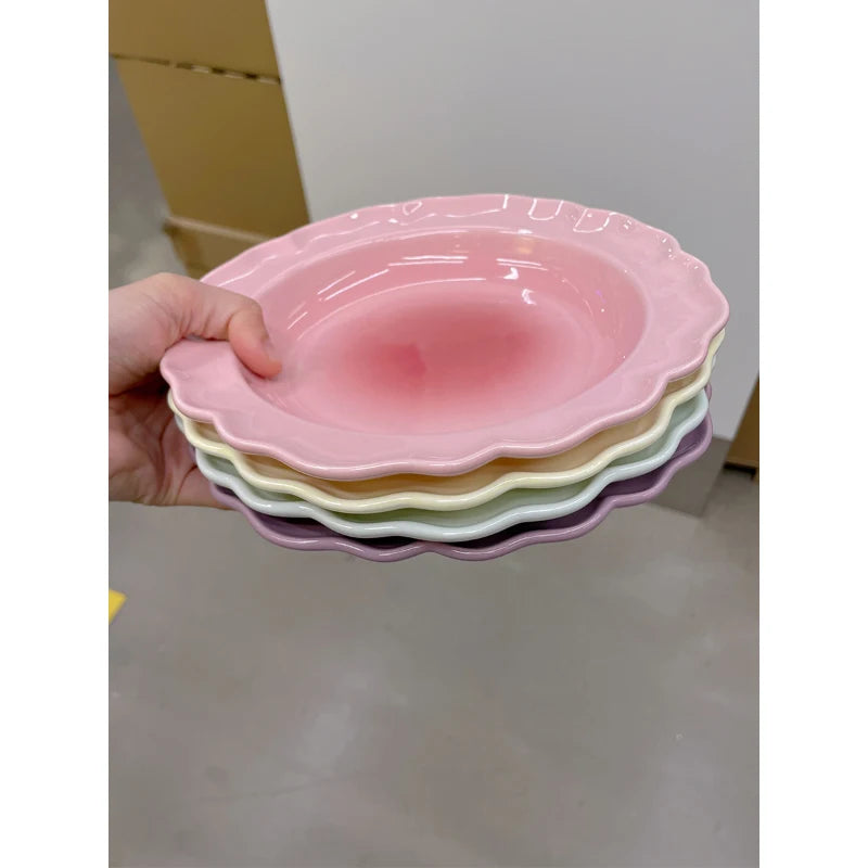 French Retro Glossy Enamel Floral Dinnerware – Timeless Summer Elegance