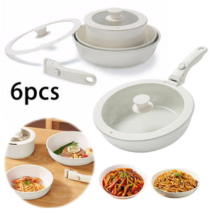 Premium Non-Toxic Porcelain coated Cookware Set — 6 Pieces