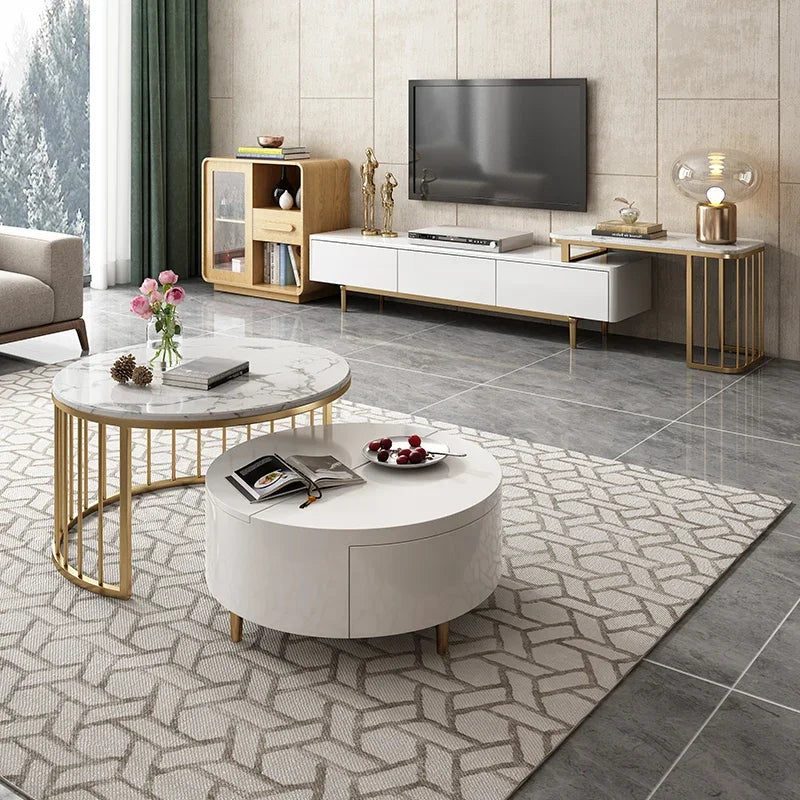 2-Piece Round Coffee Table – Mid-Century Modern Elegance