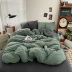 Luxury 100% Pure Linen-Cotton Twill Bed Sheet Set with Duvet Cover & Pillowcases – Soft, Durable, Breathable WHIMSICAL HOME OF CREATIONS