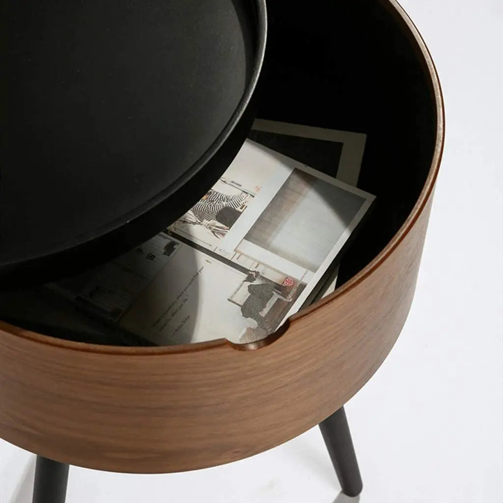 Modern Barrel-Style Bedside Table & Coffee Table with Ample Storage Space-3